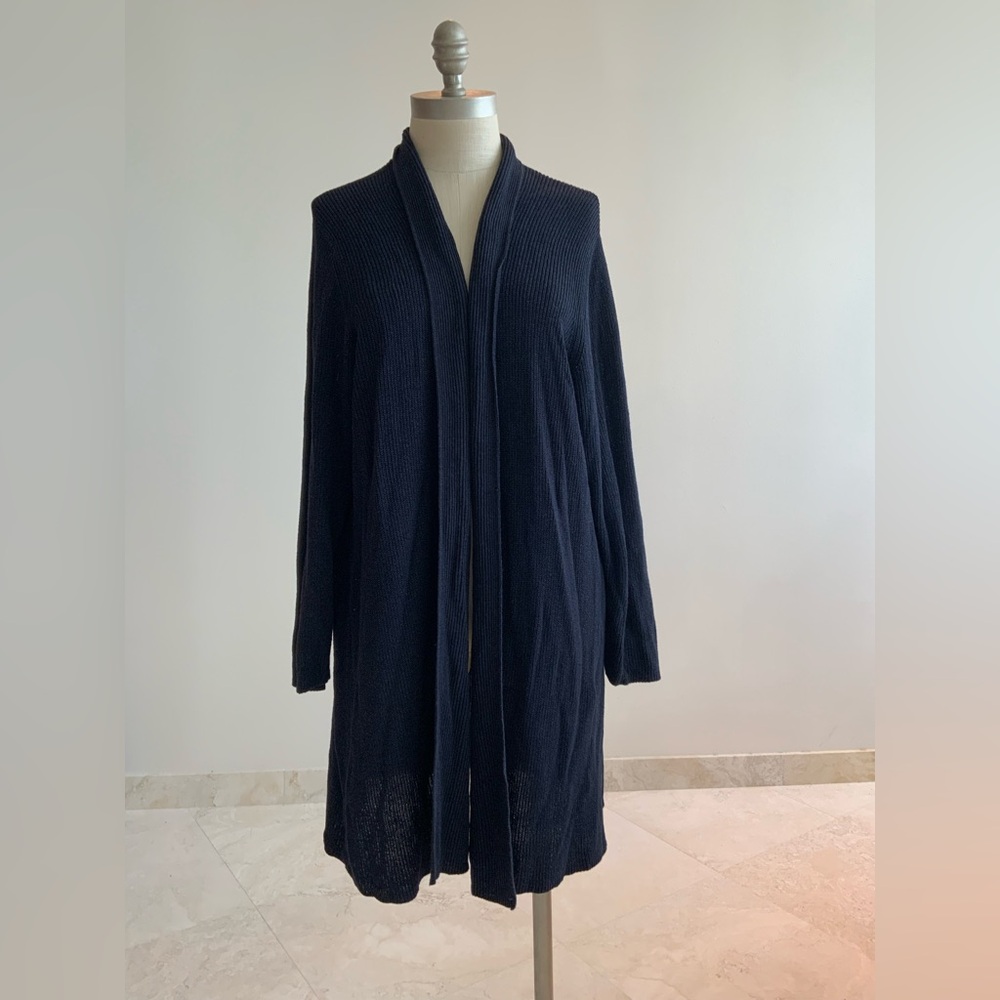 Eileen Fisher Comfy Navy Knit Cardigan 2X